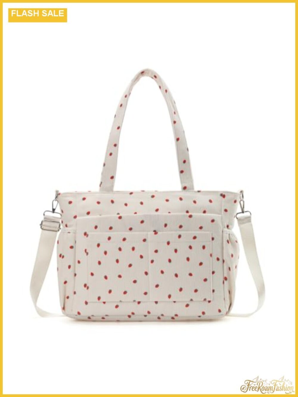 Women Corduroy Tote Bag 17 Pockets Laptop Work Travel Handbag